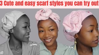 3 QUICK AND SIMPLE WAYS TO STYLE ONE HEADWRAP/CHIFFON MATERIAL/HEADSCARF