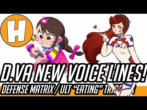 Overwatch - NEW D.va Ult Eating Voice Lines! (Defense Matrix) | Hammeh