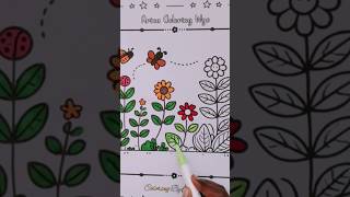Simple Flower Coloring with Butterflies - Relax Enjoy