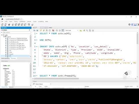 [MySQL기초 두번째] WiFi 데이터셋 로딩하기!! (LOAD DATA)