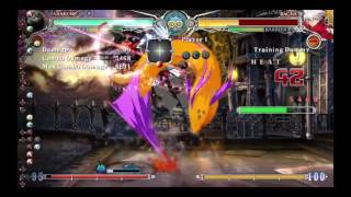 BBCF Arakune mid-screen Guard Crush Max DMG