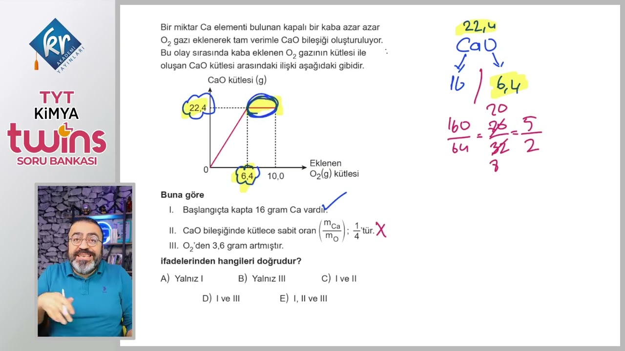 6  Ünite Kimyanın Temel Kanunları ve Kimyasal Hesaplamalar Sorabilirler Soru Çözümleri