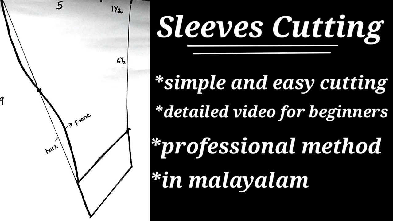 simple and easy sleeves cutting in malayalam for beginners/professional