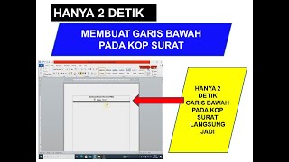 Tutorial Word | CARA CEPAT MEMBUAT GARIS BAWAH PADA KOP SURAT DI MS.WORD