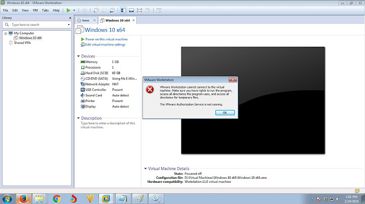 Lỗi the vmware authorization service is not running năm 2024