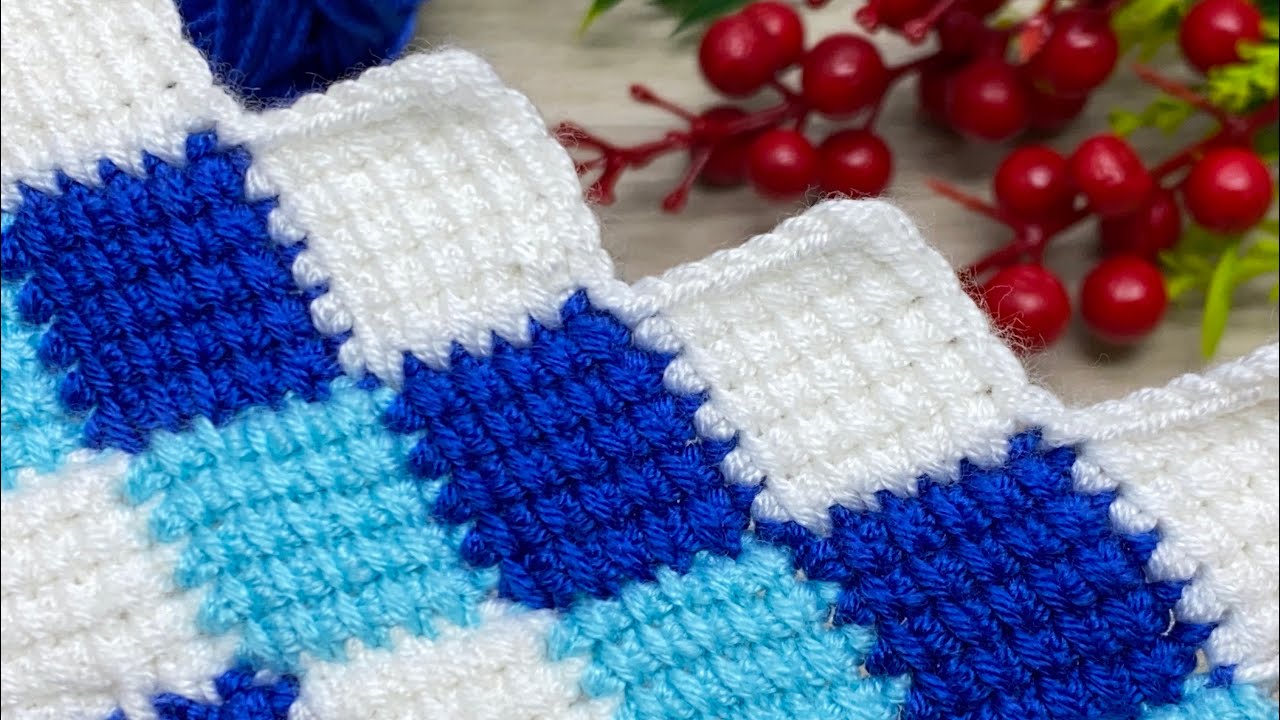 💙 Colorful square model. Blanket or vest. Crochet pattern explanation for beginners 