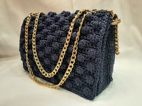 Πλεκτή τσάντα bubbles Chanel - Crochet Handbag Bubbles Chanel - YouTube