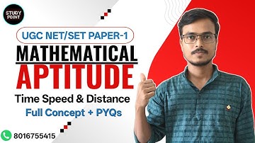 Part-1: Time Speed and Distance for UGC NET Paper 1 | Mathematical Aptitude for UGC NET Paper 1