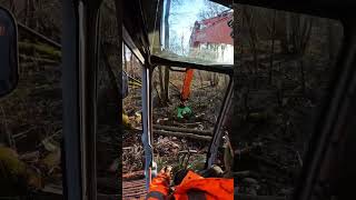Tree shear BI200 OMEF and Engcon Rotator on Hitachi excavator | Precision tree removal