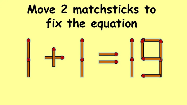 1+1=19 turn this wrong equation into correct | Match stick puzzle #329 | Puzzles with Answer