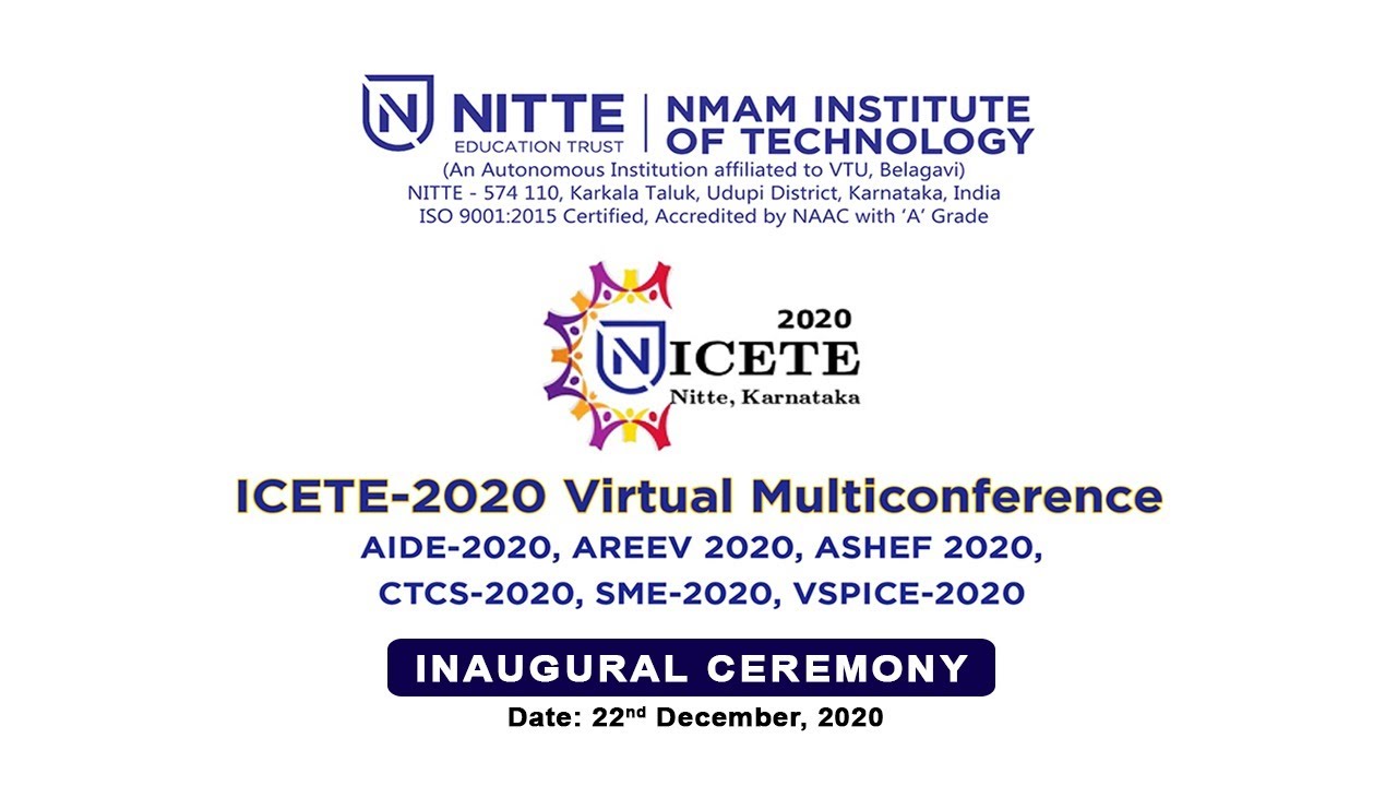 Inauguration of NMAMIT's Multiconference ICETE 2020