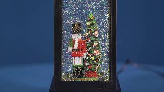 Lanterna Bronzo Vetro Neve Led Soldatino Schiaccianoci 30X10X10 Cm