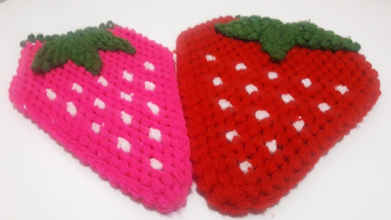 ليفه حمام اوكيس صابون  كروشيه على شكل الفريز  ليفه شغل مخرز