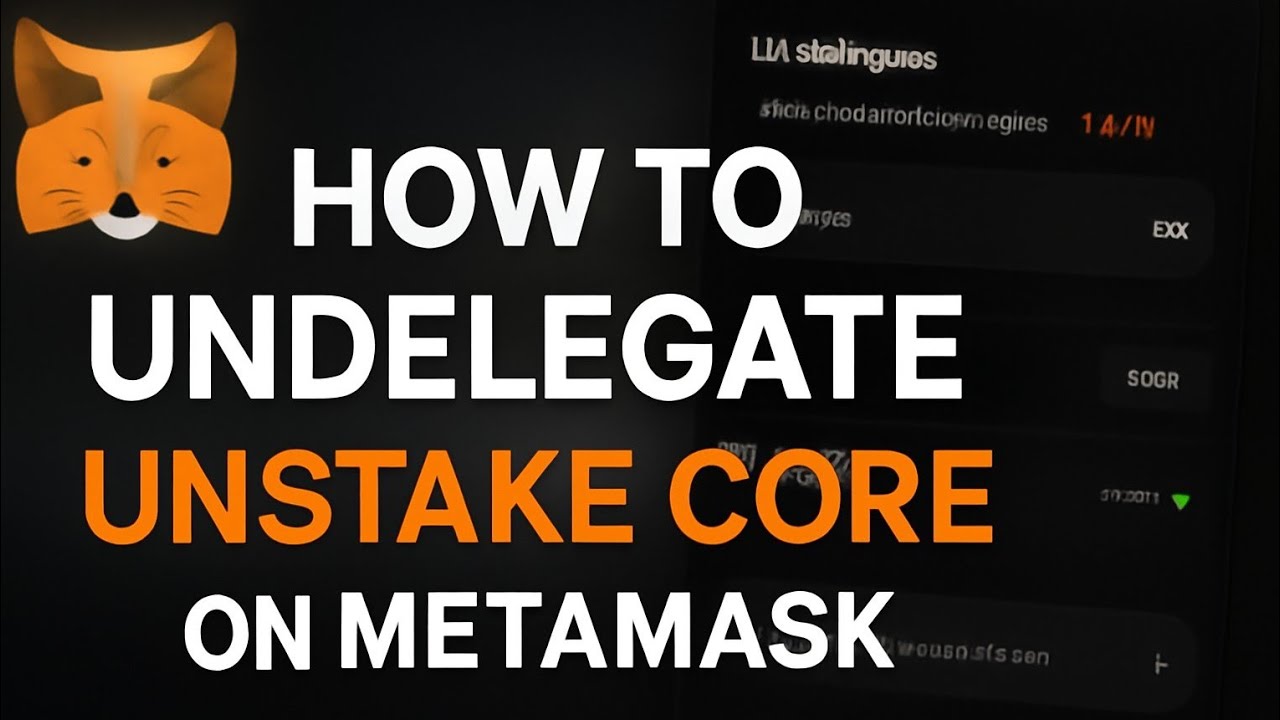 How to Undelegate/Unstake Core on Metamask
