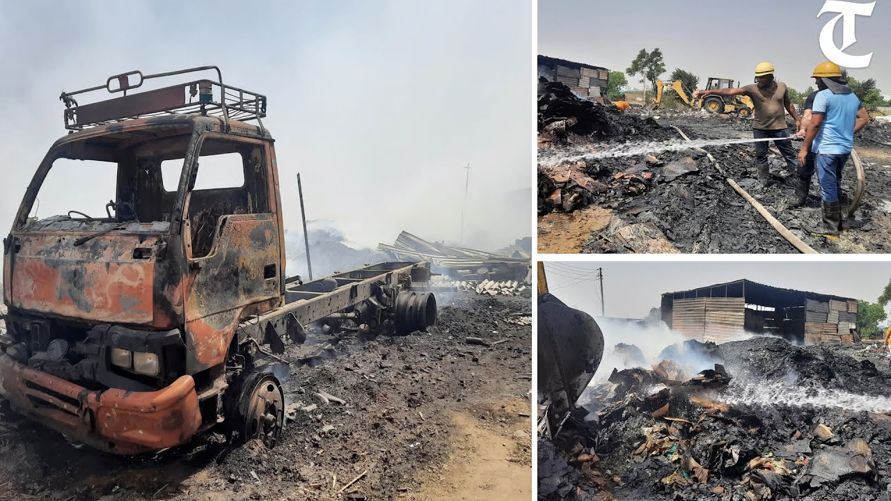 2 die as fire breaks out in scrap yard in Haryana’s Manesar - YouTube