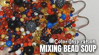 Mixing Bead Soup | Red, Orange, Yellow, Purple, Blue & Black Mix | Satisfying ASMR