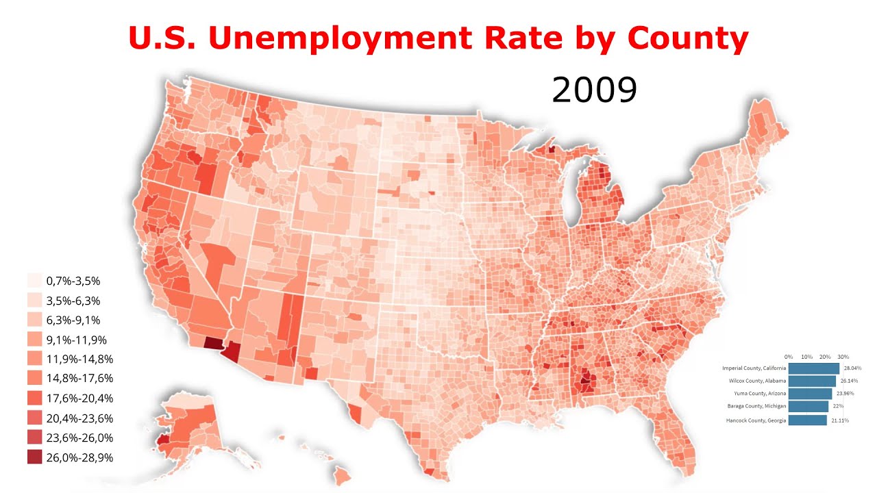 USA Unemployment Rate by County 2000/2019 YouTube