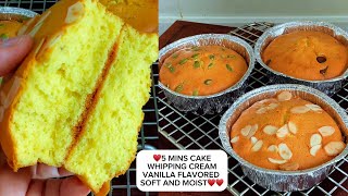 AMAZING 5 MINUTES CAKE WHIPPING CREAM VANILLA FLAVORED CUPCAKES ????♥️♥️♥️