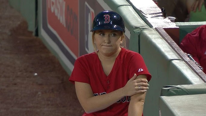 Ball girl accidentally fields a fair ball grounder down the third base