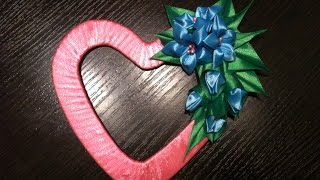 Валентинка Канзаши/A gift for Saint Valentine's day Валентинка Канзаши/A gift for Saint Valentine's day
