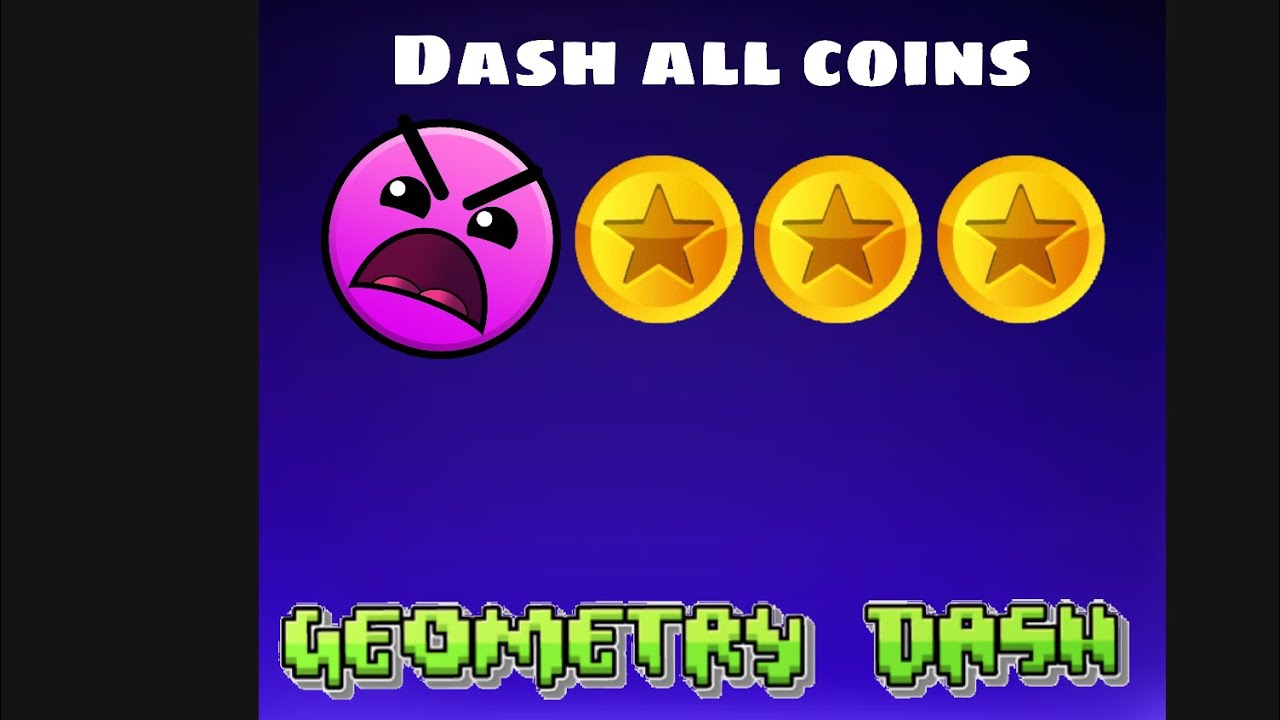 Geometry dash new level “dash”100% and all coins - YouTube
