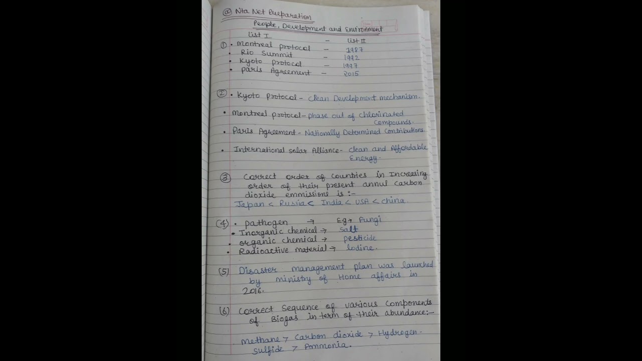 PDE (People Environment & Development) PYQ || Paper1Ntanet || one liner || 