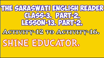 english reader class 3 lesson 13 | class 3 english reader part 2 lesson 13 | class3 lesson13 ssvm