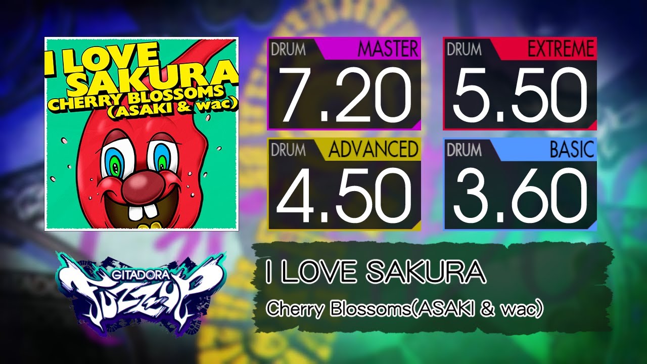 GITADORA】 I LOVE SAKURA (MASTER ~ BASIC) Drum - YouTube