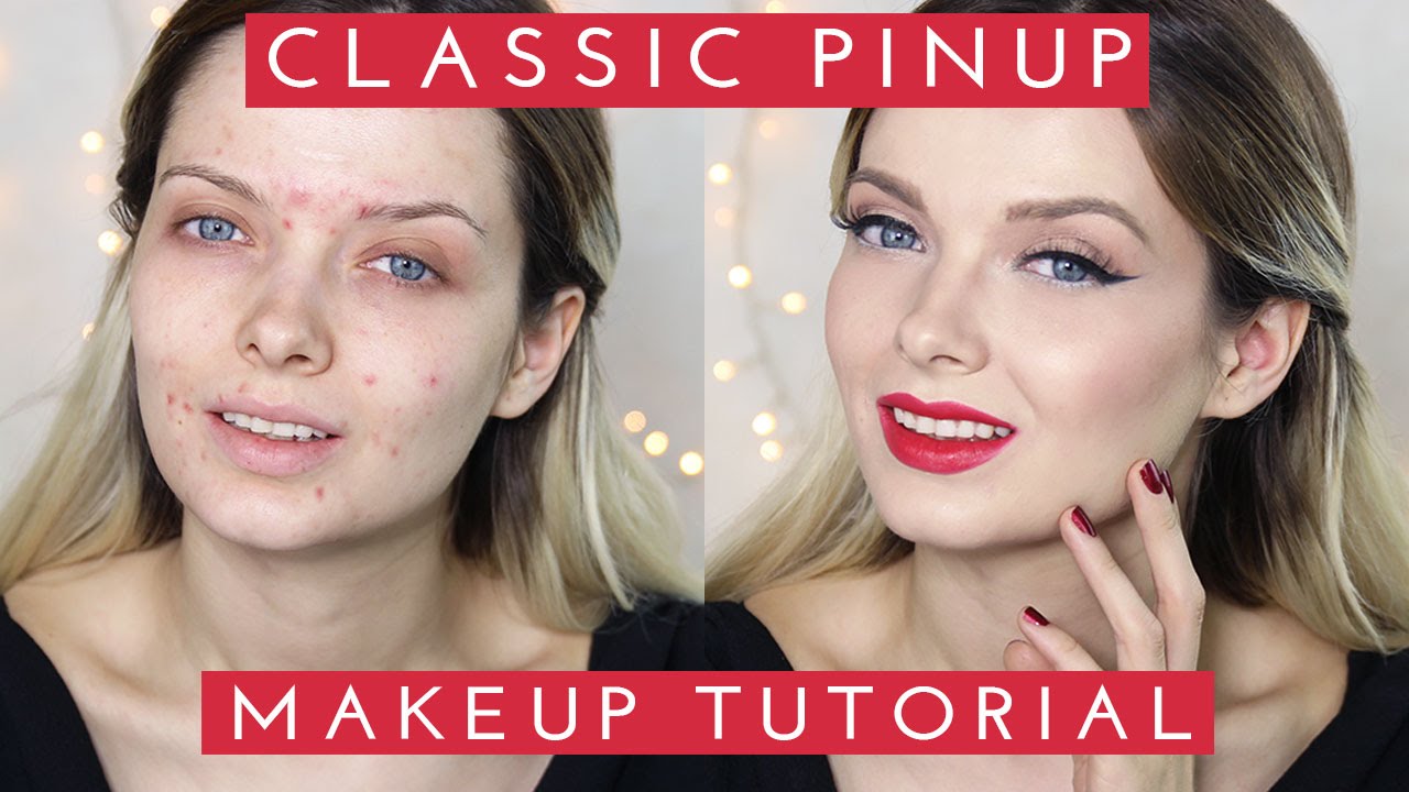 ACNE COVERAGE Classic Pinup Inspired Makeup Tutorial