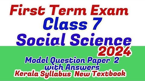 Class 7 Social Science Onam Exam Question Paper 2024|Std 7 Social Science First Term 2024
