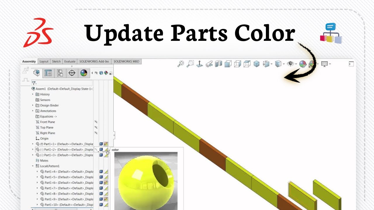 How to change color in SolidWorks (Vibrant Effects) - YouTube