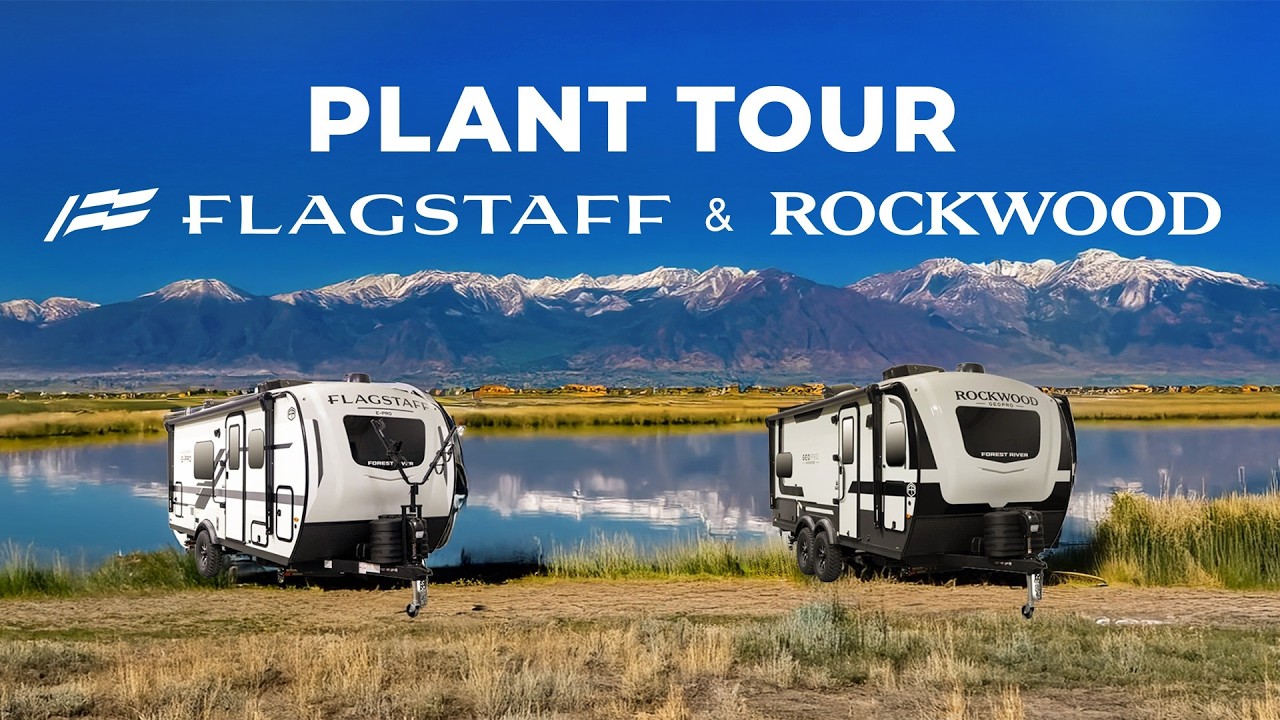 Узнайте, чем отличаются дома на колесах Rockwood и Flagstaff | Экскурсия на завод по производству...