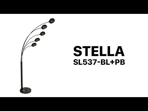 Напольный черный торшер Stella SL537-BL+PB из мрамора и металла