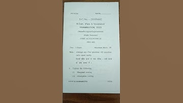 Cost Accounting | Bcom 6th Semester Paper CBLU University Final Year