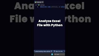 Analyze Excel File in 10s with Python | python excel | python excel automation #python #excel