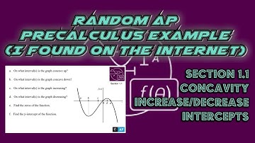 AP Precalculus Section 1.1 Example: Concavity, Increasing/Decreasing, Zeros, and Y-Intercept