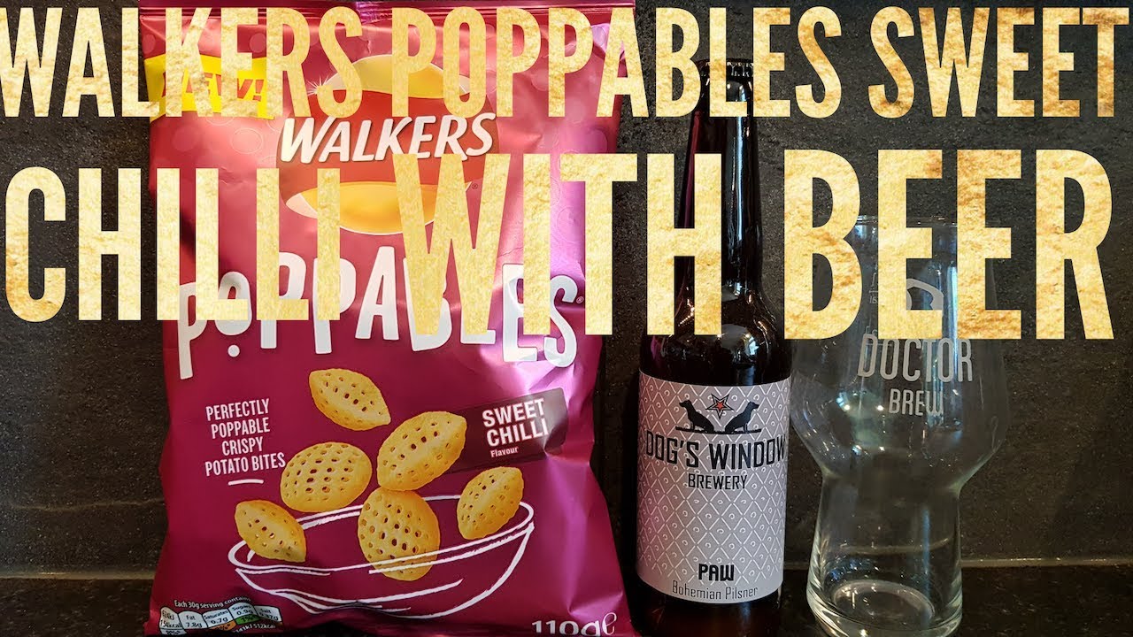 Walkers Poppables Sweet Chilli With Dog's Window Brewery Belgian Dark Ale