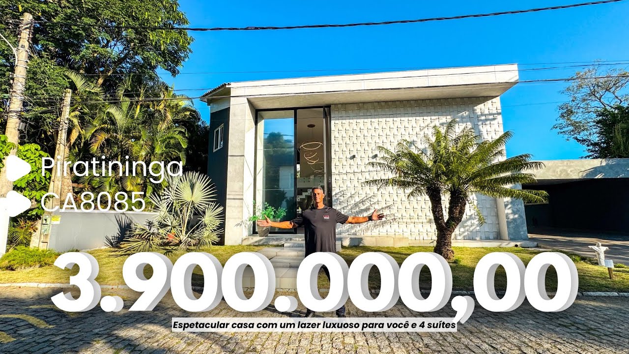 CASA ESPETACULAR EM CONDOMÍNIO DE LUXO C/ 4 SUÍTES E LAZER COMPLETO I LUIS IMÓVEIS (CA8085)