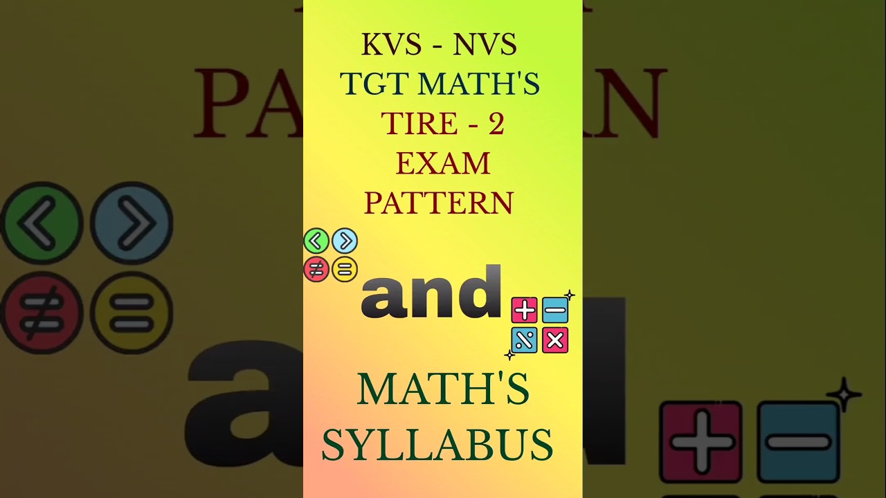 kvs-nvs tgt math's tire-2 exam pattern and syllabus 😱🔥