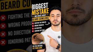 Biggest beard cowlick mistake 🧔♂️👀 Learn how to make it look better.#BeardTips #BeardCowlick