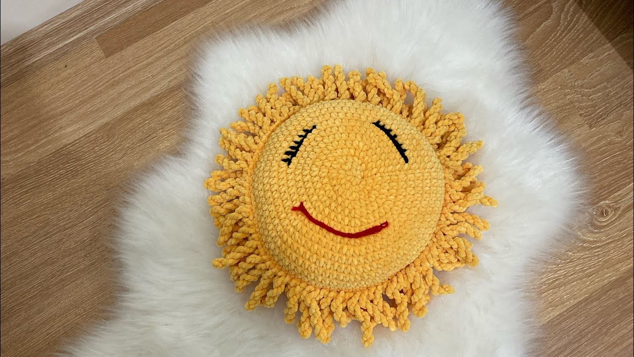 Kadife ipten güneş yapımı (velvet rope sun)