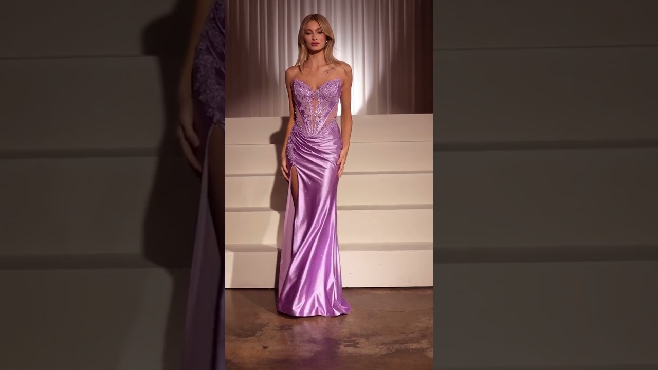 Ladivine CDS521   Strapless V Neck Evening Dress