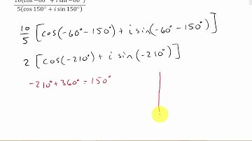Dividing Complex Numbers In Trigonometric Form
