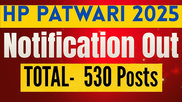 HP Patwari 2025 Exam Notification OUT | Complete Details #hppatwari #hppatwari2025
