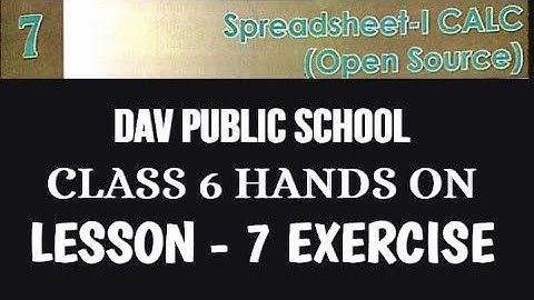 DAV CLASS 6 COMPUTER CHAPTER 7 | SPREADSHEET - II | HANDS ON | ASSESSMENT