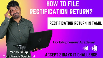 How to file Rectification return U/s 143(1) demand notice in Tamil #tamil #demand
