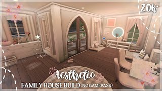 20K! BLOXBURG; SPRING AESTHETIC FAMILY HOUSE BUILD, (NO GAMEPASS)!!