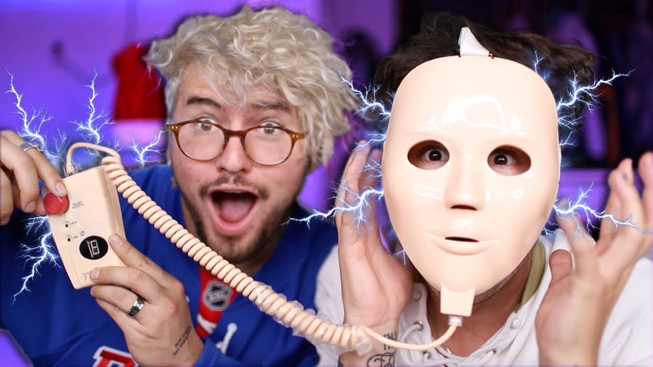GUYS TRY GIRL PRODUCTS 4 (ELECTRIC SHOCK FACE MASK!!!)