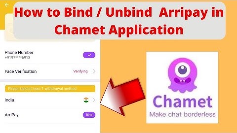 How to Bind/Unbind arripay in chamet application || #chamet #chametarripay