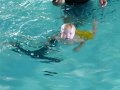 My baby learning to swim